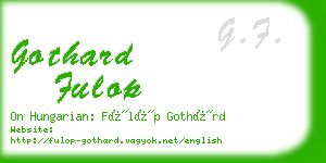 gothard fulop business card